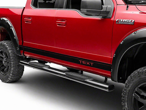 Zwarte Sierstrepen Rocker Panel Vinyl Decal Sticker voor Ford F-150