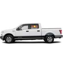 Zwarte rockerstrepen met F-150 logo sticker sticker voor Ford F150
 2