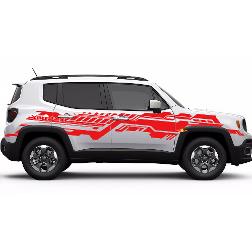 Technische Grunge Grafische Stijl Zijstrepen Vinyl Decal Sticker voor Jeep Renegade