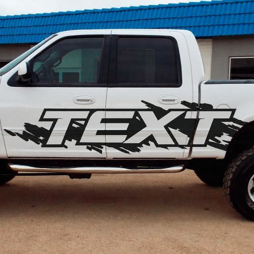 TEXT Splash Grunge Graphics Zij Vinyl Decal Sticker voor Ford F-150