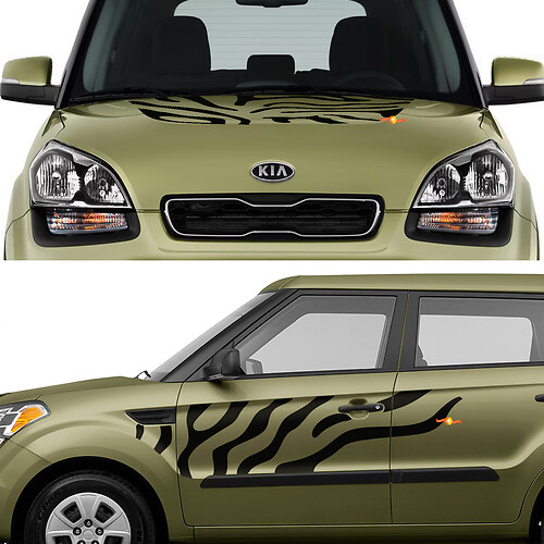 Zijdeuren Accenten Decals Stickers geschikt voor Kia Soul 3
