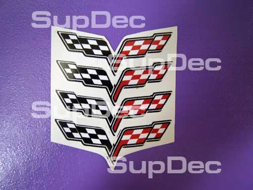 Wielnaafdop Stickers Decals Set van 4 voor Chevrolet Corvette C6