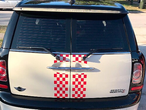 Ruitmotief Strepen Achterdeur Motorkap Vinyl Decal Stickers voor MINI Clubman 2008-2013