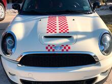 Ruitmotief Strepen Achterdeur Motorkap Vinyl Decal Stickers voor MINI Clubman 2008-2013_2