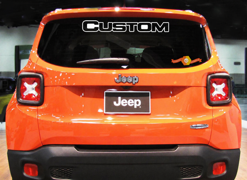 CUSTOM Contour Lettering Achterruit Vinyl Decal Sticker voor Jeep Renegade