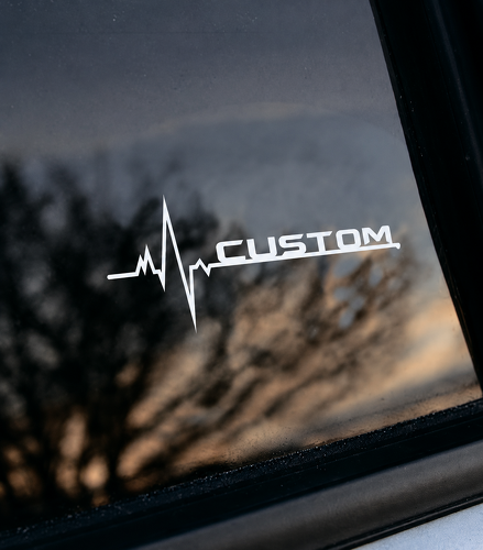 CUSTOM Hartslaglijn Zijraam Vinyl Decal Sticker