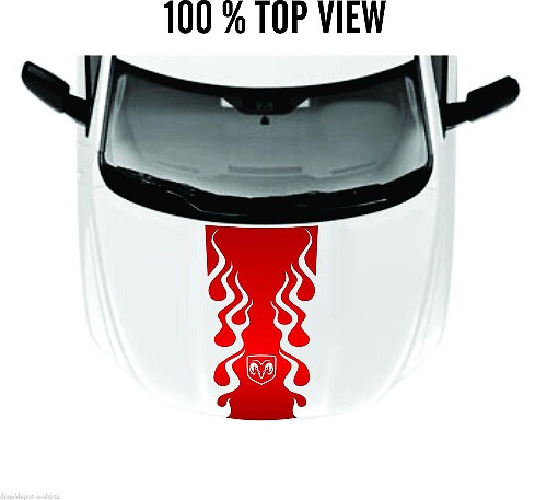 Vlammen Motorkap Sticker Decal Vinyl Strepen voor DODGE Ram 1500, 2500HD, 3500HD Rebel Nieuw