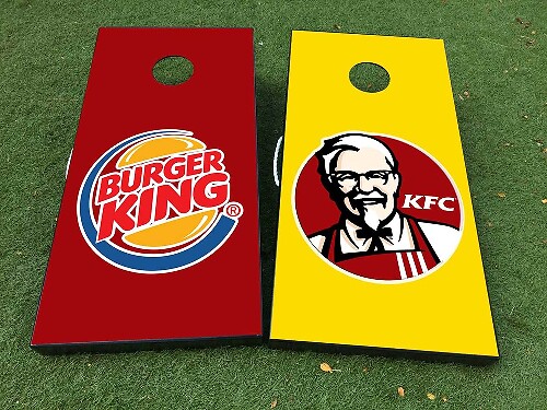 Burger King en KFC Cornhole Board Vinyl Wrap Decal Set