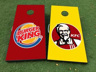 Burger King KFC Cornhole Board Game Sticker VINYL WRAPS met GELAMINEERD