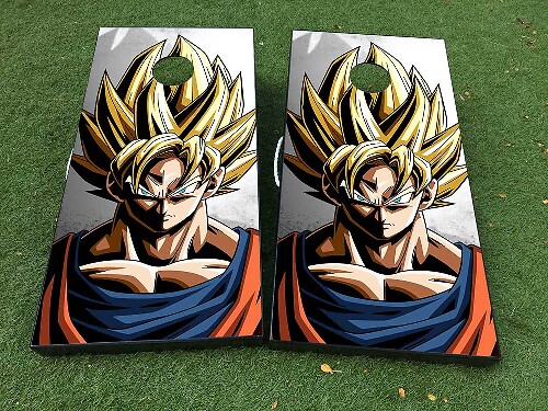 Dragon Ball Geïnspireerde Anime Cornhole Bord Vinyl Wrap Decal Set