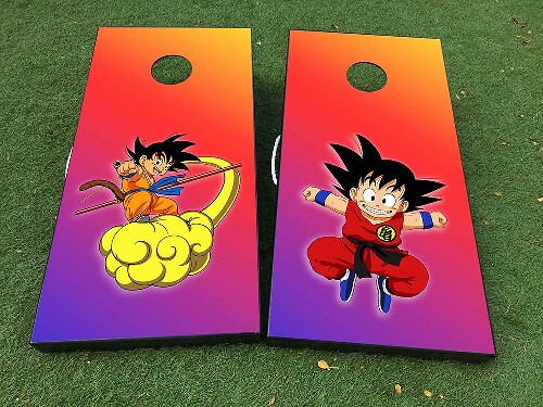 Dragon Ball Geïnspireerde Anime Cornhole Board Vinyl Wrap Set