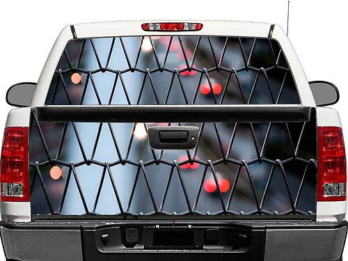 Heckscheiben- of Achterklep vinylsticker Fence en City voor pick-up, SUV, auto