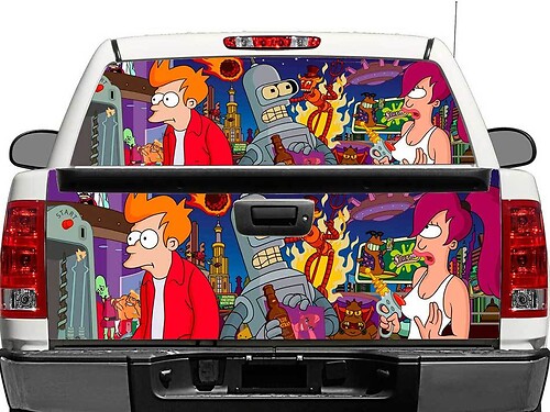 Futurama Achterruit Achterklep Vinyl Decal Sticker Voor Vrachtwagens