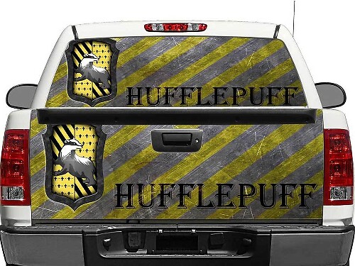 Hufflepuff-logo Harry Potter achtruit- of achterklep vinylsticker voor pick-up trucks SUV's