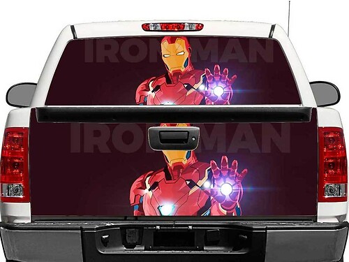 Ironman Vinylsticker voor achterruit en achterklep voor vrachtwagens