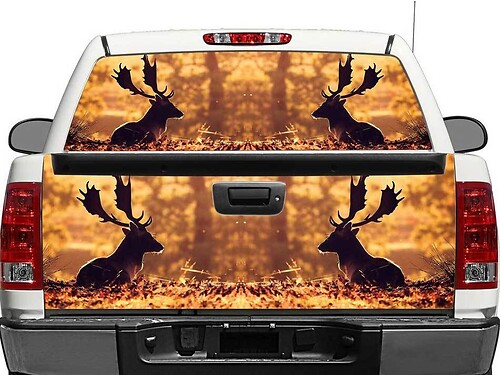 Eland in de Herfst Achterruit- of Achterklep Vinylsticker voor Trucks