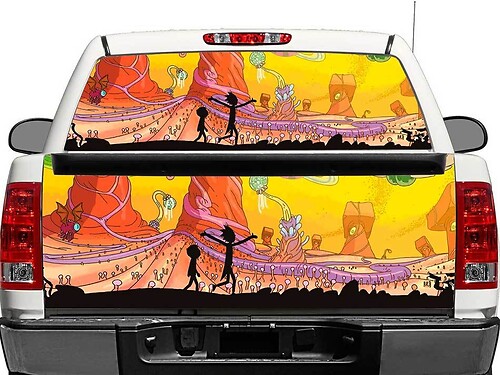 Rick and Morty Achterruit- of Achterklep Vinyl Sticker voor Vrachtwagens