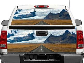 Road To The Mountains Achterruit OF achterklep Decal Sticker Pick-up Truck SUV Auto