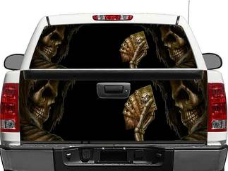 Skull Devil Dead Man's Hand Achterruit OF achterklep Decal Sticker Pick-up Truck SUV Auto