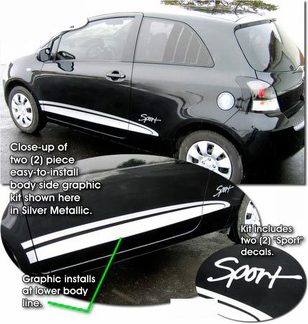 2007-2010 Toyota Yaris / Vitz Liftback Body Side Grafische Kit 1