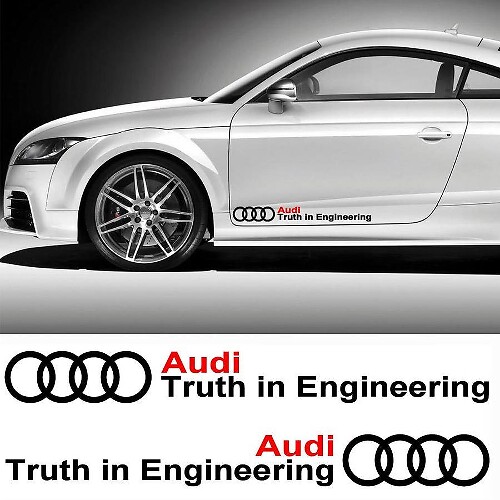 Waarheid in Engineering & Audi Logo Deur Vinyl Decal Sticker voor Audi TT