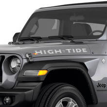 High Tide Lettering Motorkap Zij Vinyl Stickers voor Jeep Wrangler_3