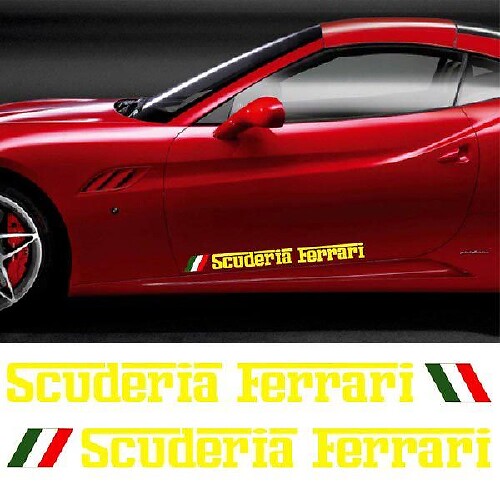 Scuderia Ferrari zijdeur vinyl decal sticker set