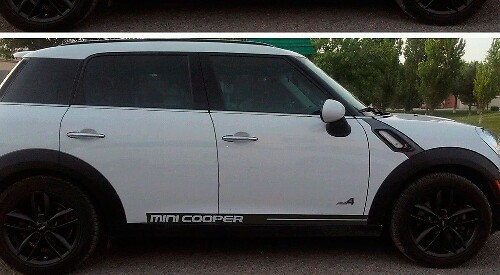 Merkletters Paneel Zijkant Rocker Strepen Stickers Decals 2 Voor Mini Cooper Rally Turbo 2000-2015
