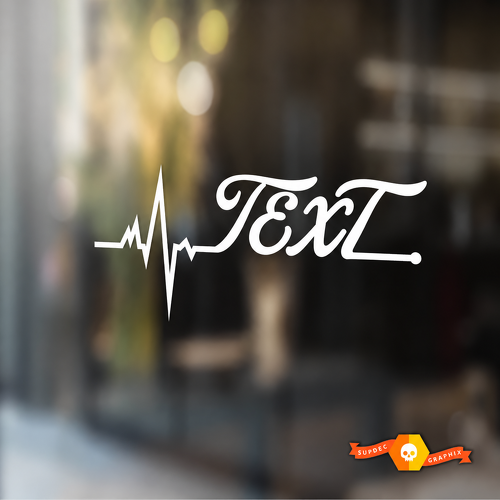 Aangepaste Tekst Hartslag Raam Vinyl Grafische Decal Sticker