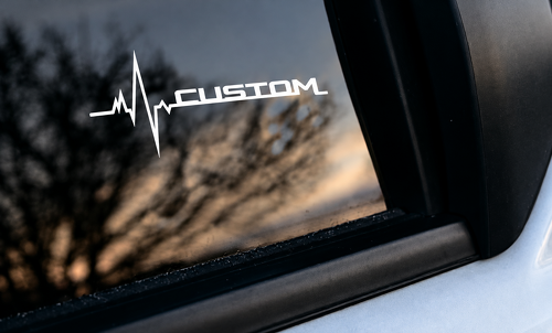 CUSTOM Hartslaglijn Paar Zijraam Vinyl Decal Sticker