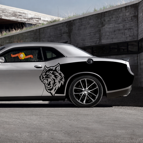 Custom Cat Head Billboard Pair Zijkant Achterspatbord Vinylsticker voor Dodge Challenger Hellcat 2015-2020