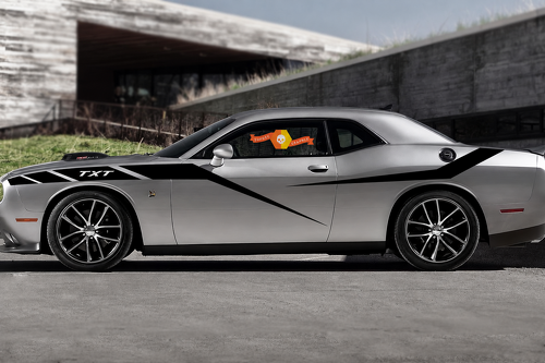 TXT Strobe Zijstreep Set Zij Vinyl Decal Sticker voor Dodge Challenger