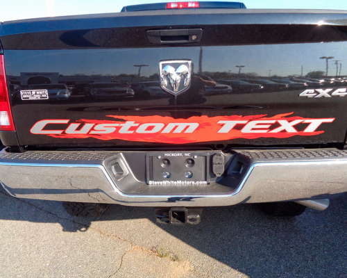 Aangepaste TEKST Vlamletters Achterklep Vinyl Decal Sticker voor RAM 2500 2014-2016