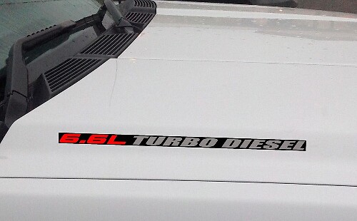 Set van 2 motorkapstickers 6.6L Turbo Diesel voor Chevrolet Silverado GMC Sierra
