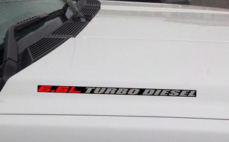 6.6L TURBO DIESEL Motorkap Vinyl Decal Sticker: Duramax Chevrolet GMC Sierra (blok)