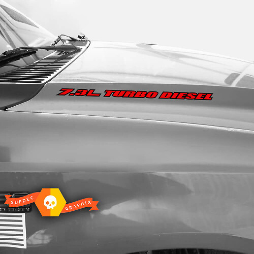 7.3L Turbo Diesel Motorkap Vinyl Decal Set voor Musclecar Power Stroke