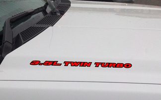 3.5L TWIN TURBO Hood Vinyl Decal Sticker: Ford F150 Mustang EcoBoost V6 (Overzicht)
