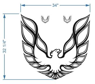 Kit Firebird Trans Am Hood Bird Decal Graphic Pontiac 3 emblemen