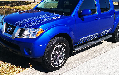Pro-4X motorkap- en zijvinylstickerkit voor Nissan Frontier 2016
