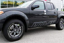 Pro-4X Bandenpatroon Lijn Motorkap Zij Vinyl Decal Sticker voor Nissan Frontier 2016_3