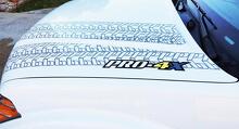 Pro-4X Bandenpatroon Lijn Motorkap Zij Vinyl Decal Sticker voor Nissan Frontier 2016_4