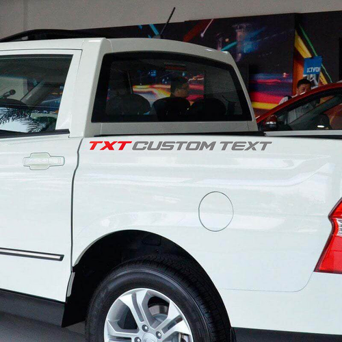 TXT AANGEPASTE TEKST Tweekleurige Letters Vinyl Stickers voor Musclecar