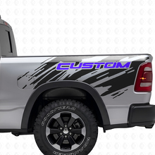 Aangepaste Lettertype Splash Stijl Achter Zij Vinyl Sticker voor Dodge Ram_2
