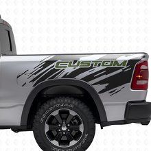 Aangepaste Lettertype Splash Stijl Achter Zij Vinyl Sticker voor Dodge Ram_3