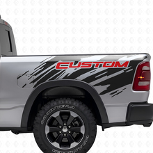 Aangepaste Lettertype Splash Stijl Achter Zij Vinyl Sticker voor Dodge Ram_4
