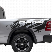 Aangepaste Lettertype Splash Stijl Achter Zij Vinyl Sticker voor Dodge Ram_5