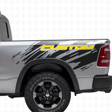 Aangepaste Lettertype Splash Stijl Achter Zij Vinyl Sticker voor Dodge Ram_6