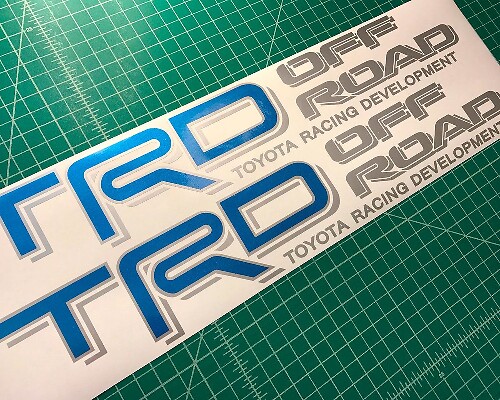 Toyota TRD 4X4 Off Road Tacoma Tundra Truck Decals Stickers Helderblauw Metallic