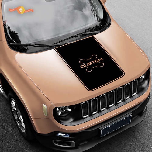 CUSTOM Cross Inzet Motorkap Paneel Motorkap Vinyl Decal Sticker voor Jeep Renegade