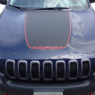 2014-2022 Jeep Cherokee Trailhawk zwart satijn vinyl kap sticker sticker afbeelding

